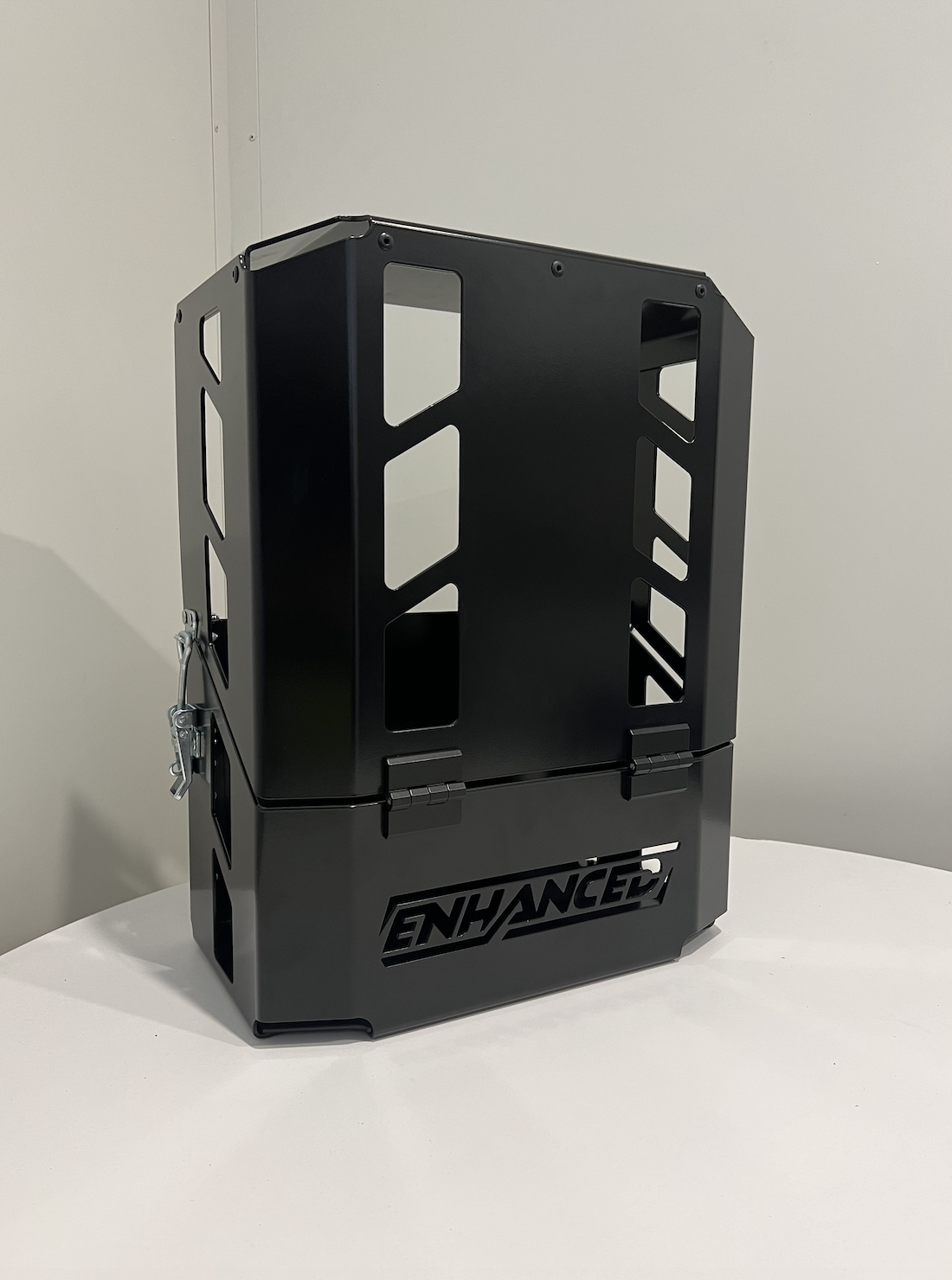 Lockable Jerry Can Holder BLACK Enhanced Autowerks