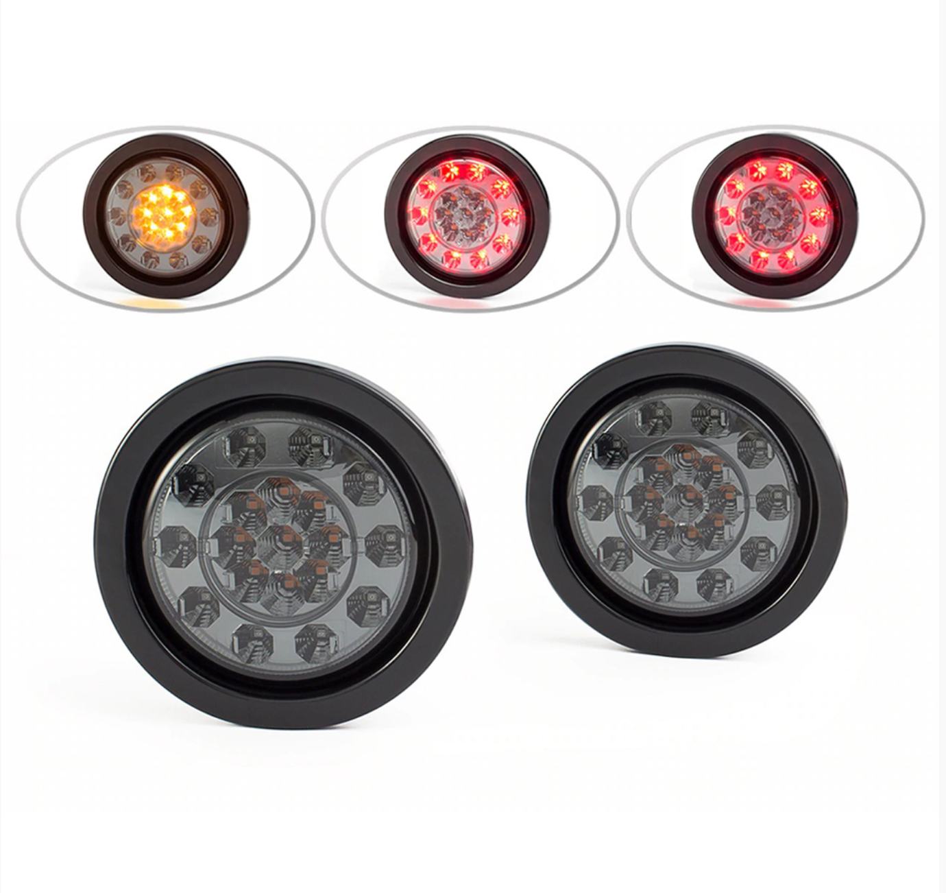 4" STOP / TAIL / INDICATOR LIGHTS FLUSH MOUNT LED SET Enhanced